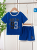 2-Piece Summer New Style Active Children's Set with Short-Sleeved T-Shirt and Shorts for Toddler Boys, Suitable for Casual Wear, Sports and Playing Basketball, Ideal for Various Occasions, Boys' Outdo